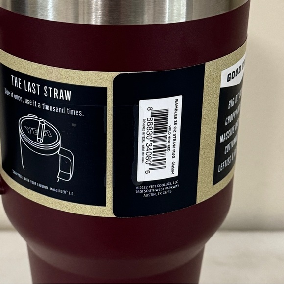 YETI Rambler 35oz Mug w/ Straw WILD VINE REDTumbler To Go Cup Limited Edition - Picture 6 of 6